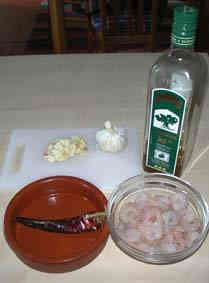 Ingredients - gambas al ajillo.